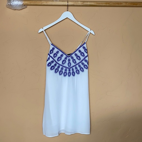 As by DF White Silk Mini Embroidered Dress - Picture 7 of 12